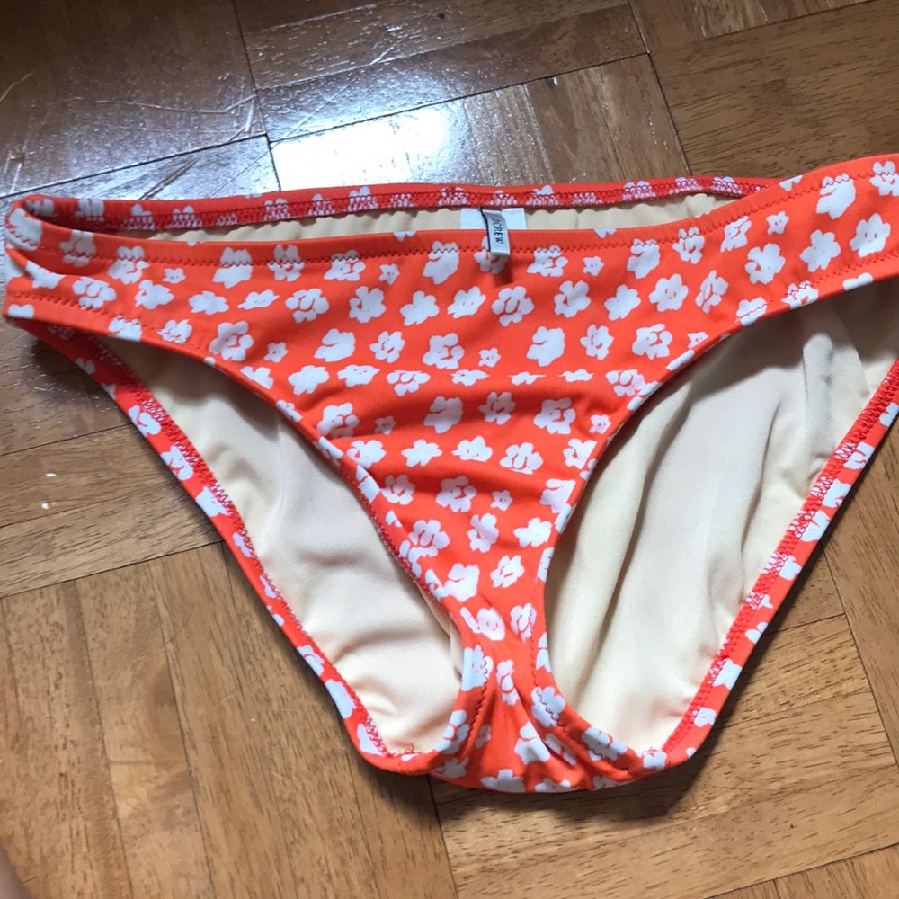 J Crew blurred floral bikini bottom.